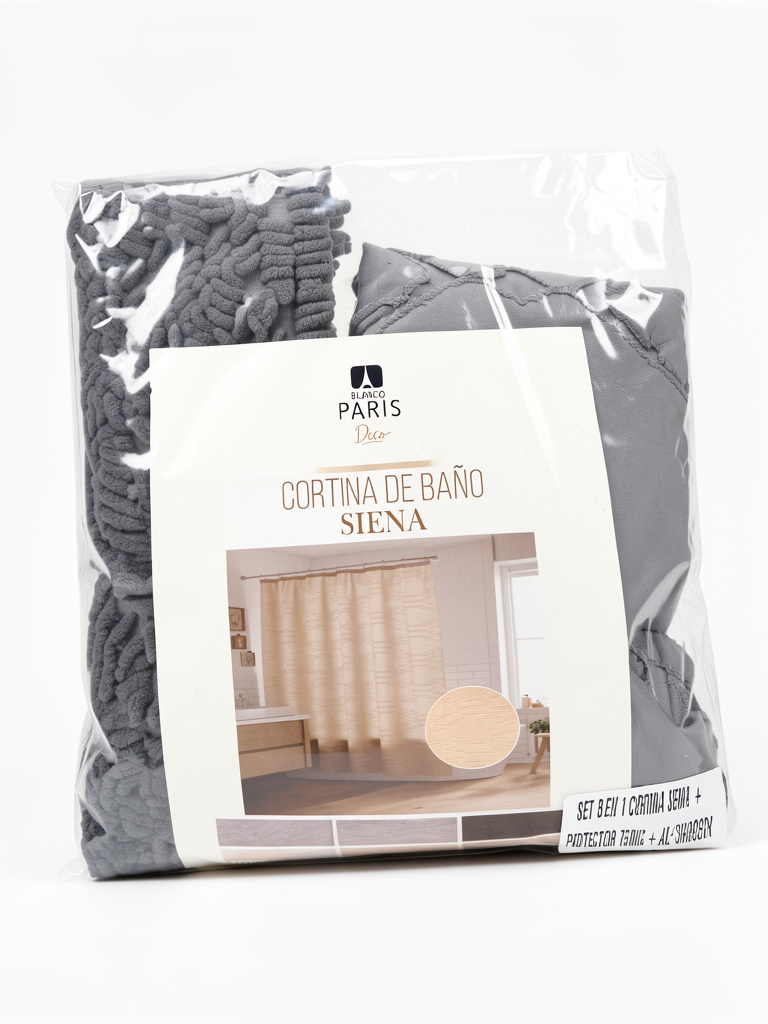 SET 3 en 1 BAÑO CORTINA + PROTECTOR+ ALFO.SAGGY