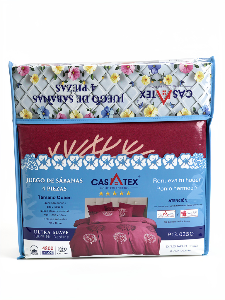 JUEGO DE SÁBANAS QUEEN ESTAMPADOS 4800 HILOS “CÁSATEX”