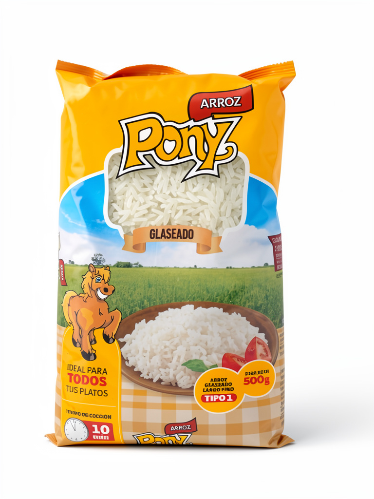 Ponys arroz glaseado 500g