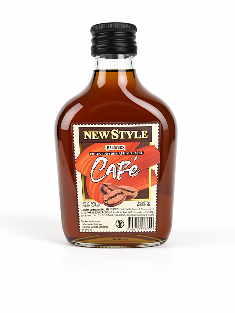 Petaca licor fino 200ml New Style cafe al coñac