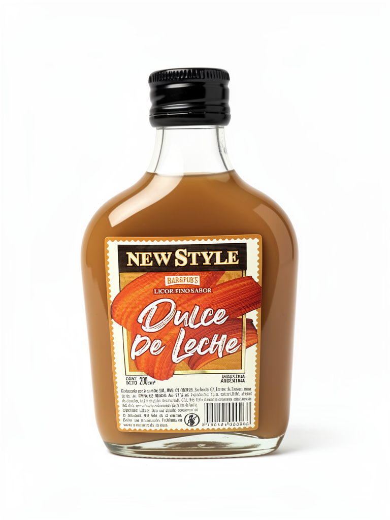 Petaca de licor fino 200ml New Style dulce de leche