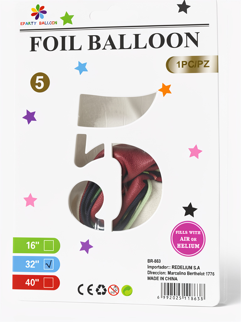 globo 5 plateado