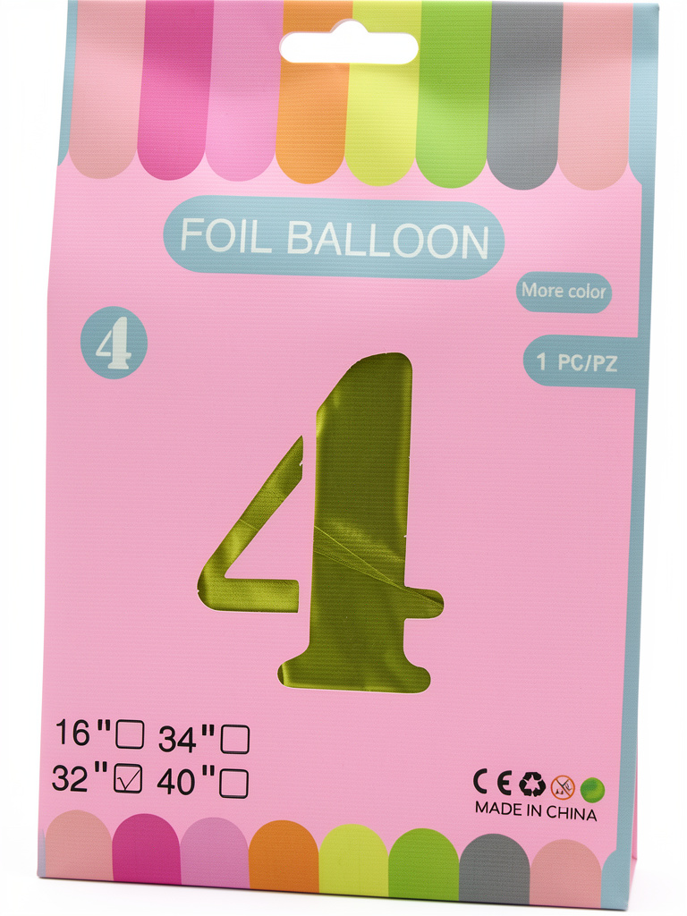 Globo numero 4 rosa
