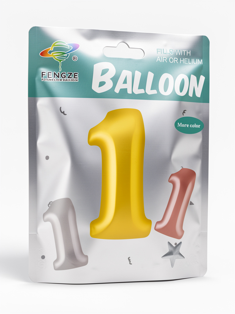 globo numero 1 plateado