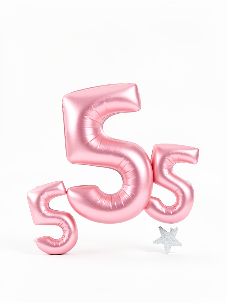 globo numero 5 rosa perla