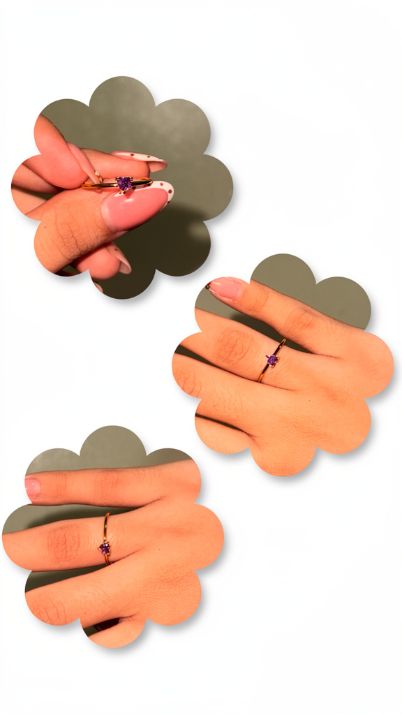 Anillo de corazón morado💜