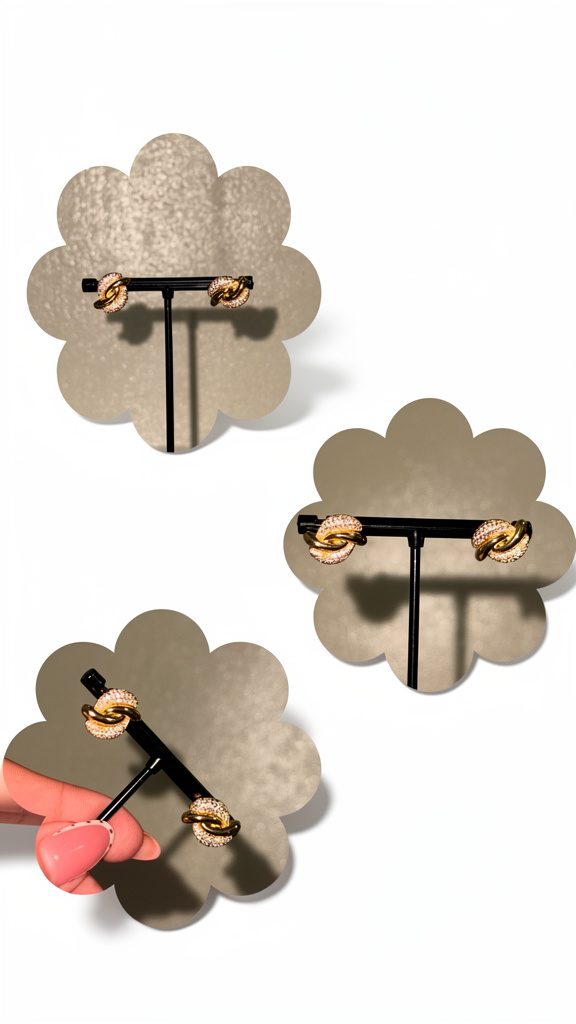 Arete dorado con brillos