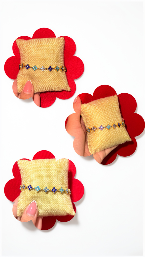 Brazalete de flor con tonos azules🩵