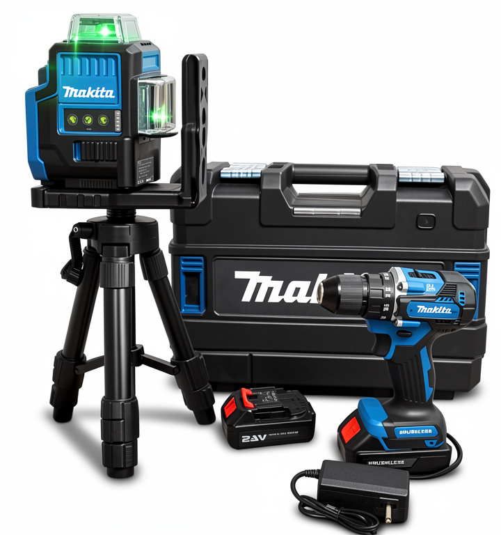 COMBO TALADRO Y NIVEL LASER 16 LINEAS