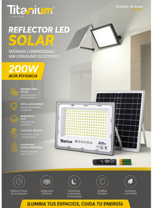 Reflector Led solar 200W - Titanium