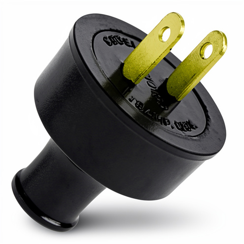 Clavija 10 Amp pequeña de caucho macho