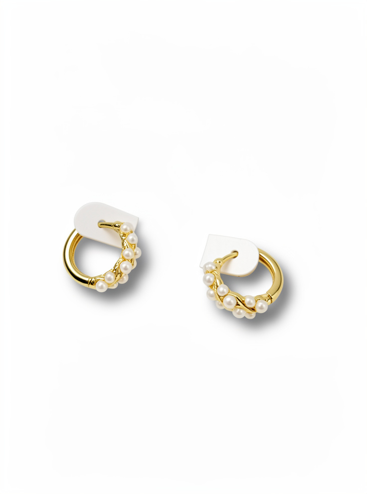 Aretes dorados perla