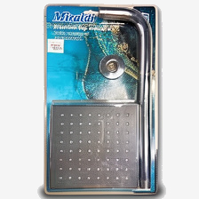 DUCHA CUADRADA SLIM 6 CROMADA CON BRAZO