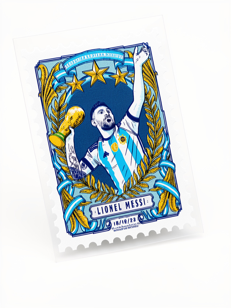 Arg Estampilla Messi copa