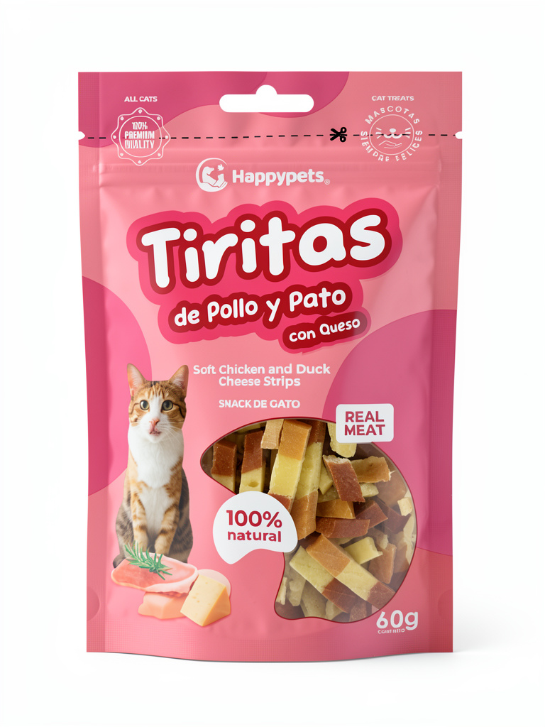 Tiritas pollo y pato con queso 60g