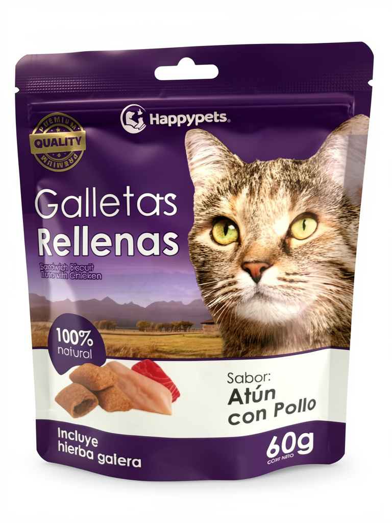 Happypets Galletas Rellenas atún con pollo 60g