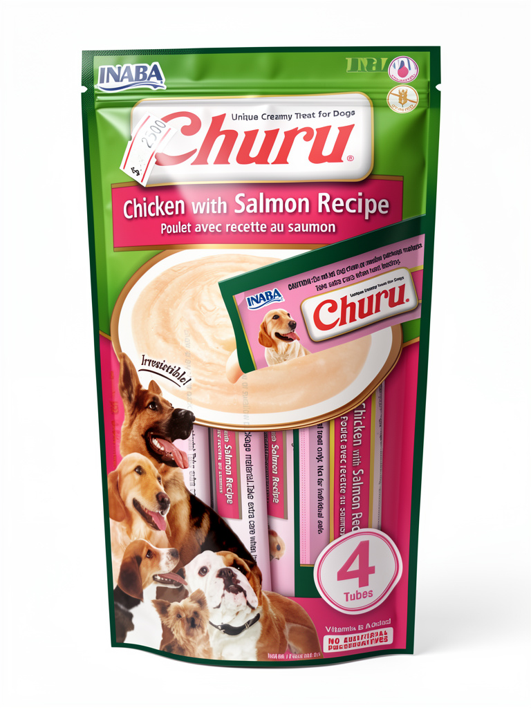 Churu Perro pollo con salmón paquete 4 tubos