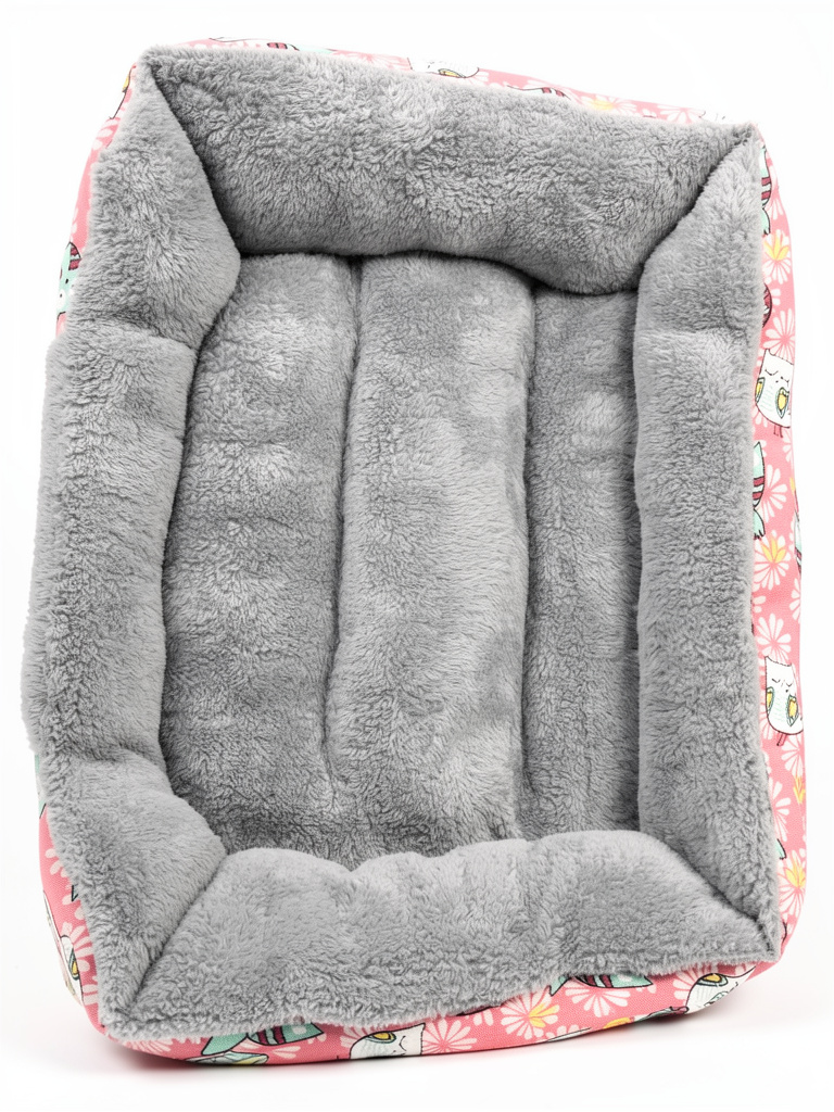 Cama para mascota gris rosa Pequeña