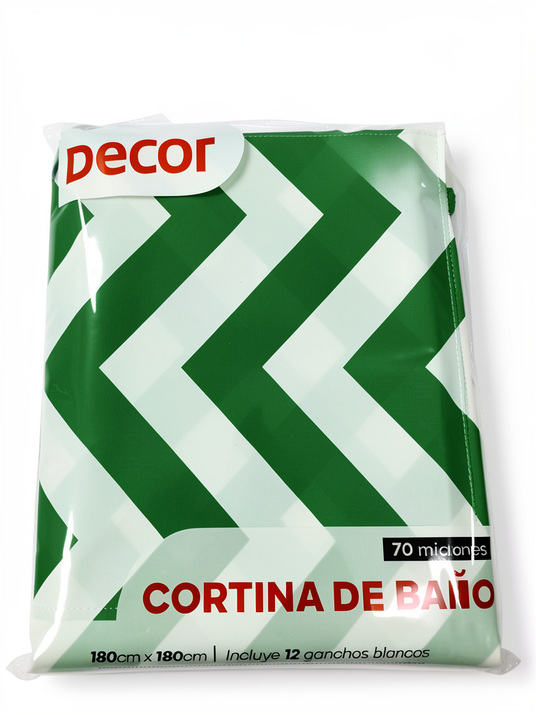 Decor cortina baño verde agua