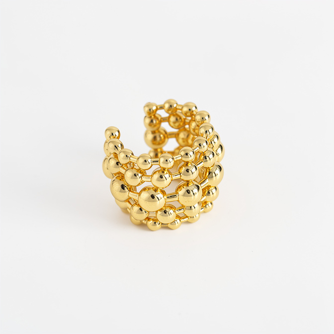 Earcuff dorado/plateado bolitas - 847