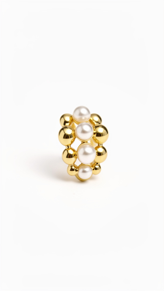Earcuff triple con perlas - 1452