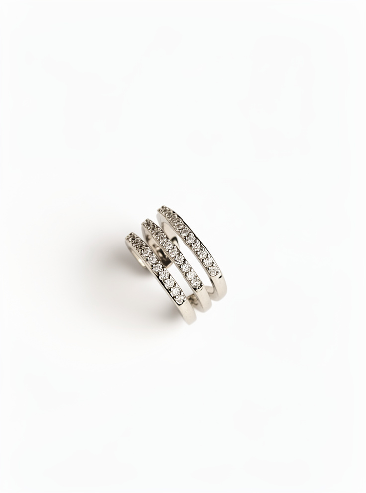 Earcuff triple con brillantes - 1473