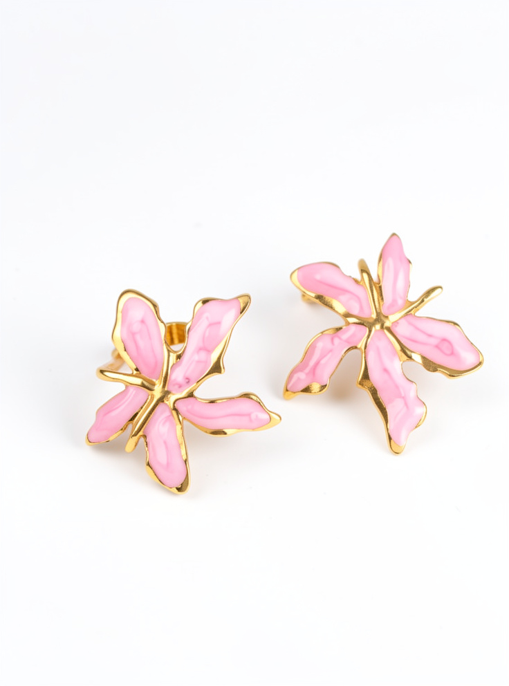 Aretes flor esmaltada - 1575