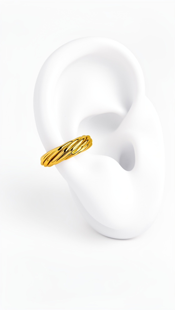 Earcuff dorado entorchado - 1349