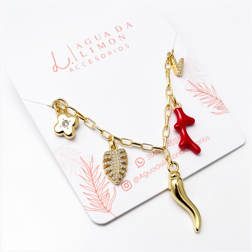 Gargantilla 5 dijes personalizables - 1529