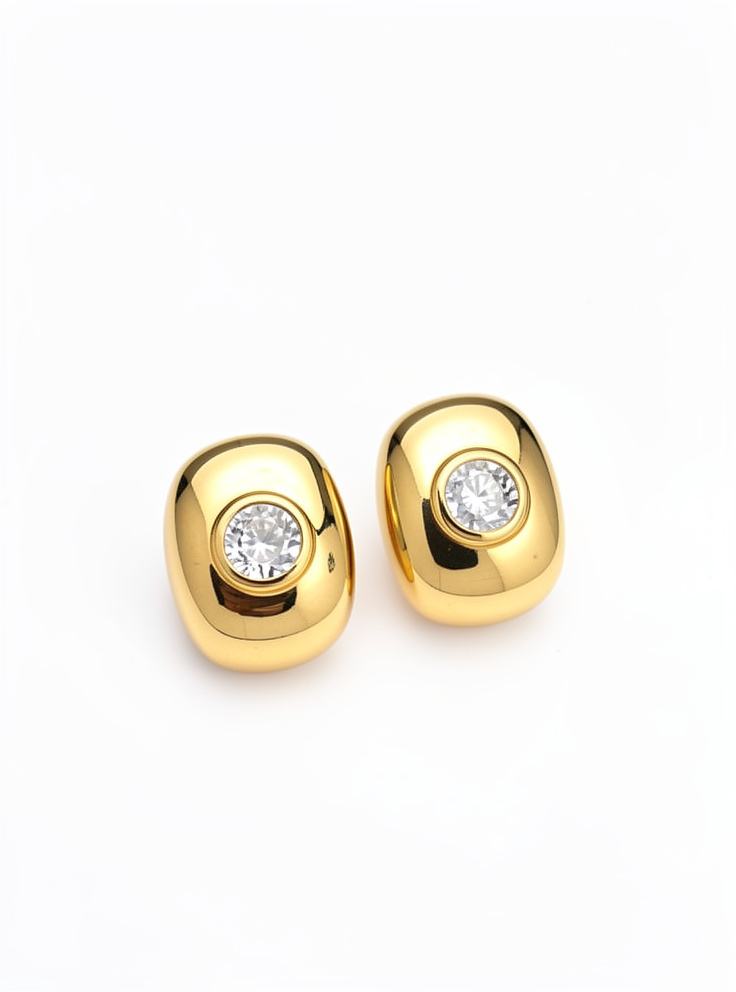 Aretes cuadrados piedra zircón - 1561