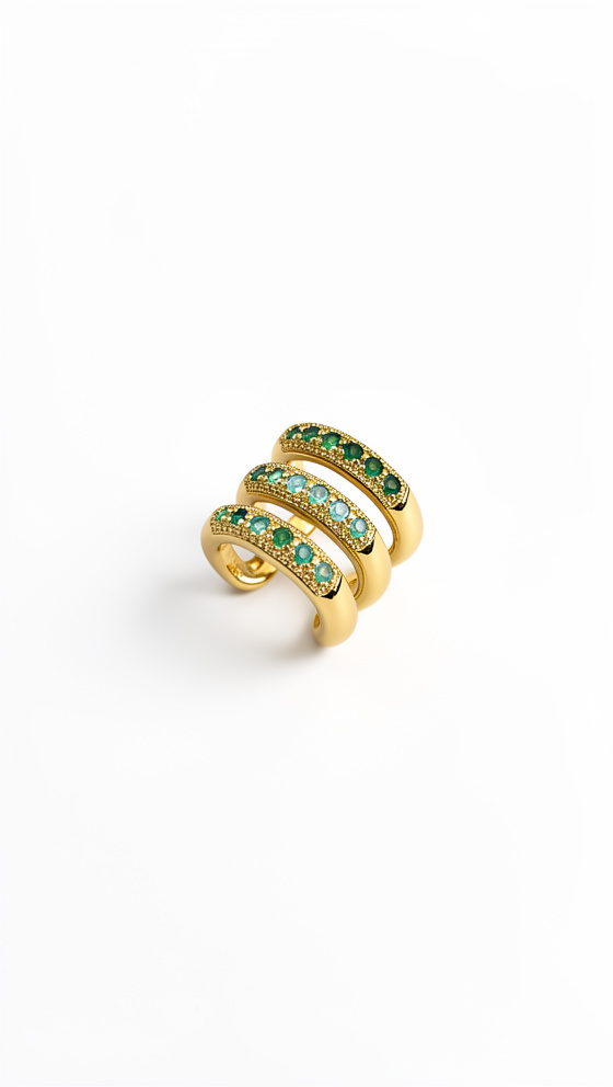 Earcuff 3 lineas zircones colores - 1407