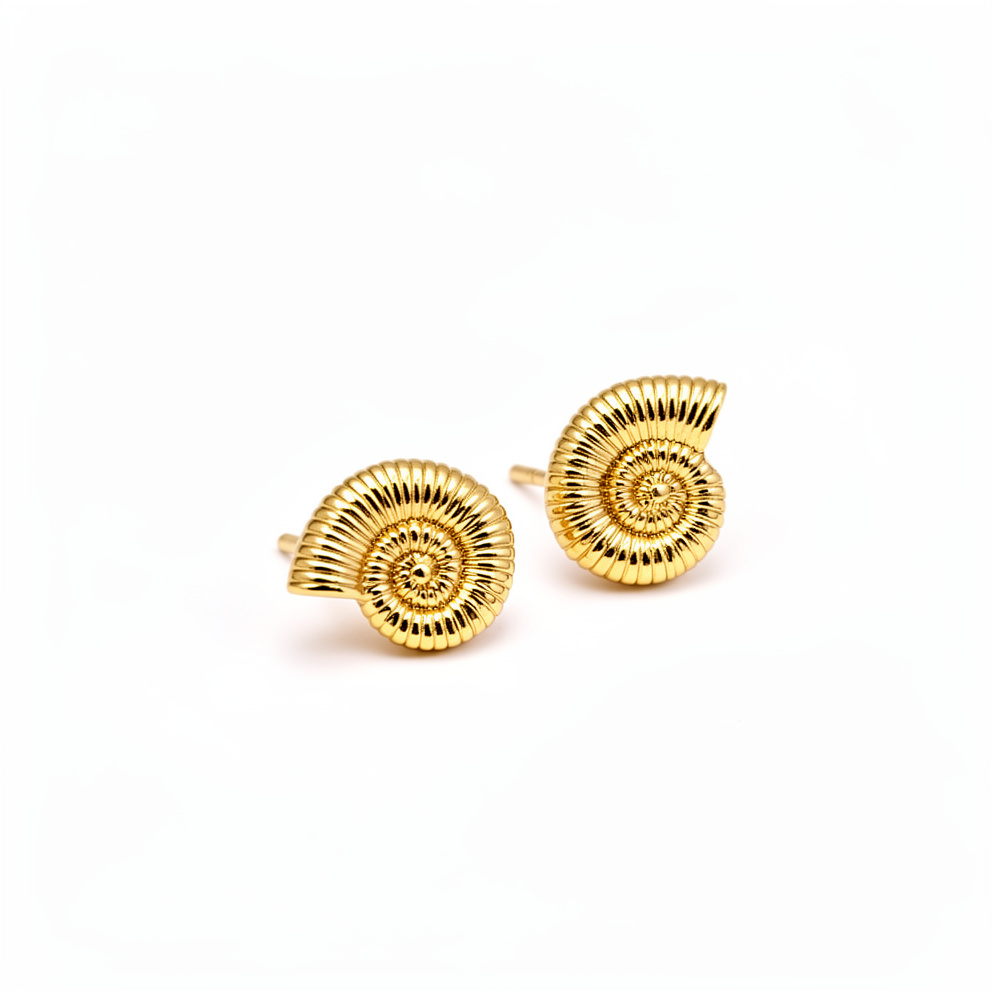 Aretes dorados caracol pequeños - 1350