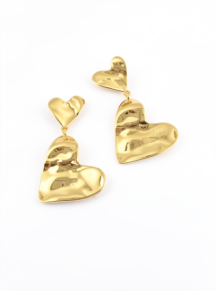 Aretes doble corazón medianos - 1550