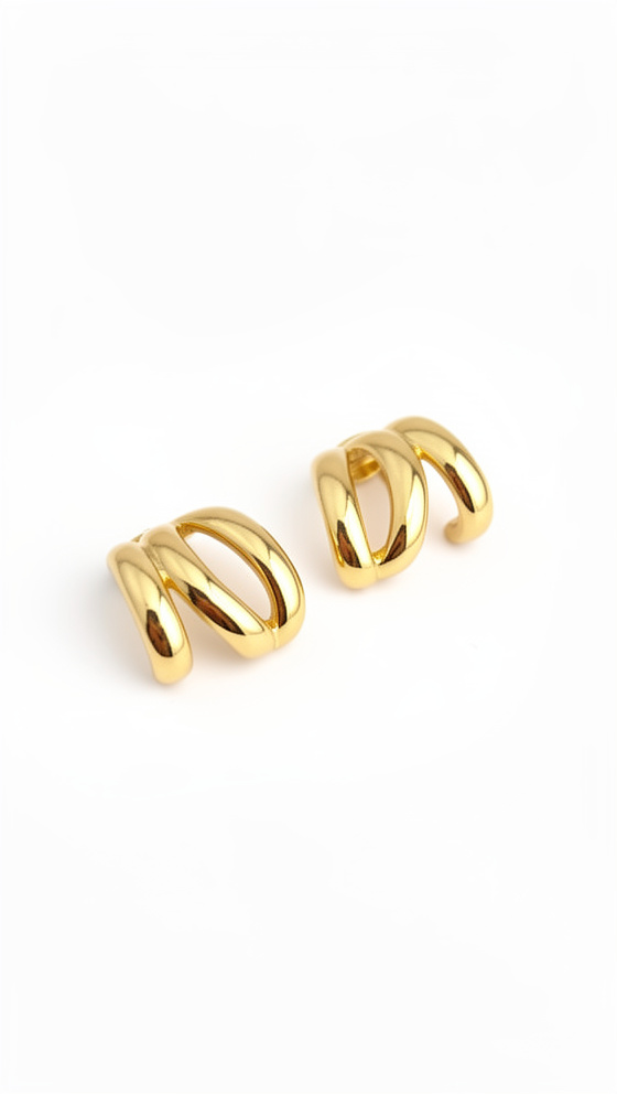 Aretes dorados 3 rayitas - 1357