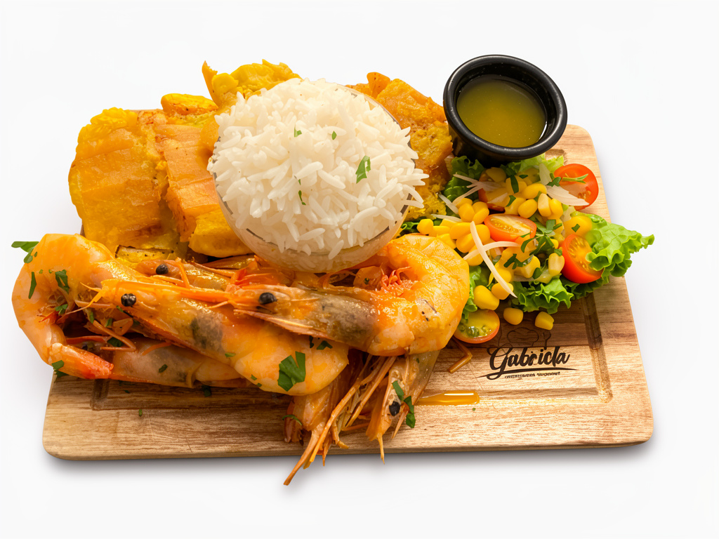 Langostino a la parrilla en salsa de maracuyá