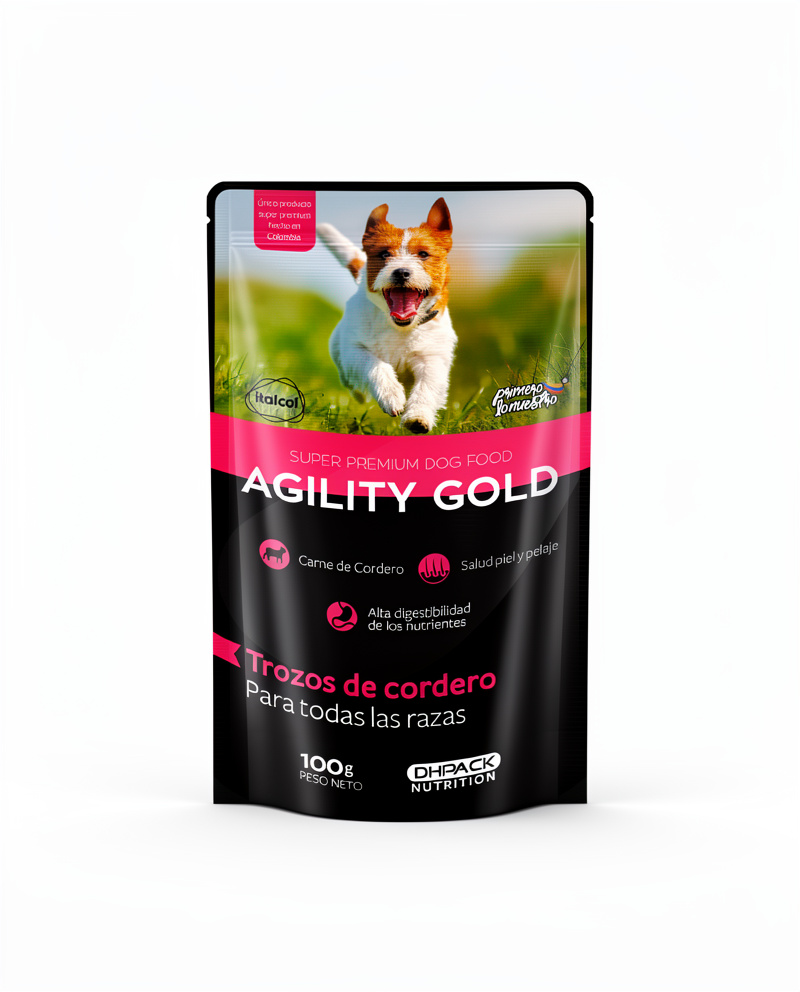 Agility Gold trozos de cordero, pouche 100g