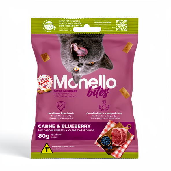Monello Bites Inmunidad Carne y Arándanos 80g