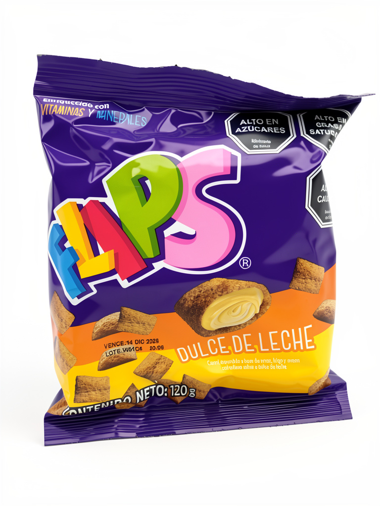 Flips dulce de leche  bolsa 120 gr x 20 unid