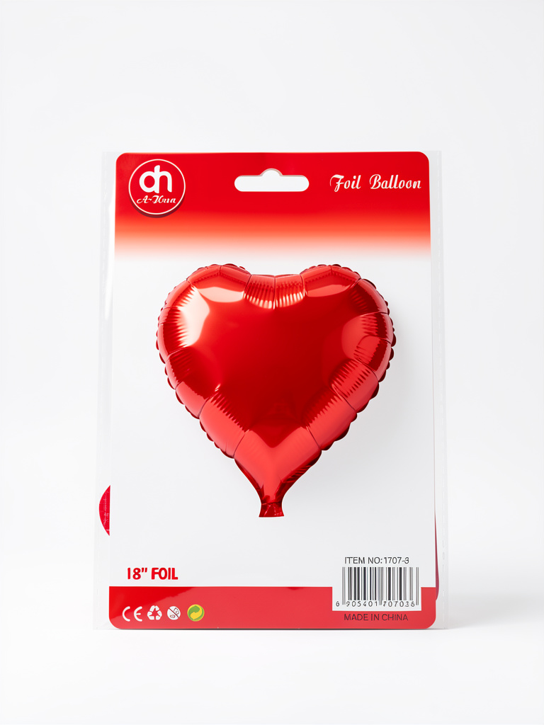 Globo Corazón Rojo 18" A - Hua