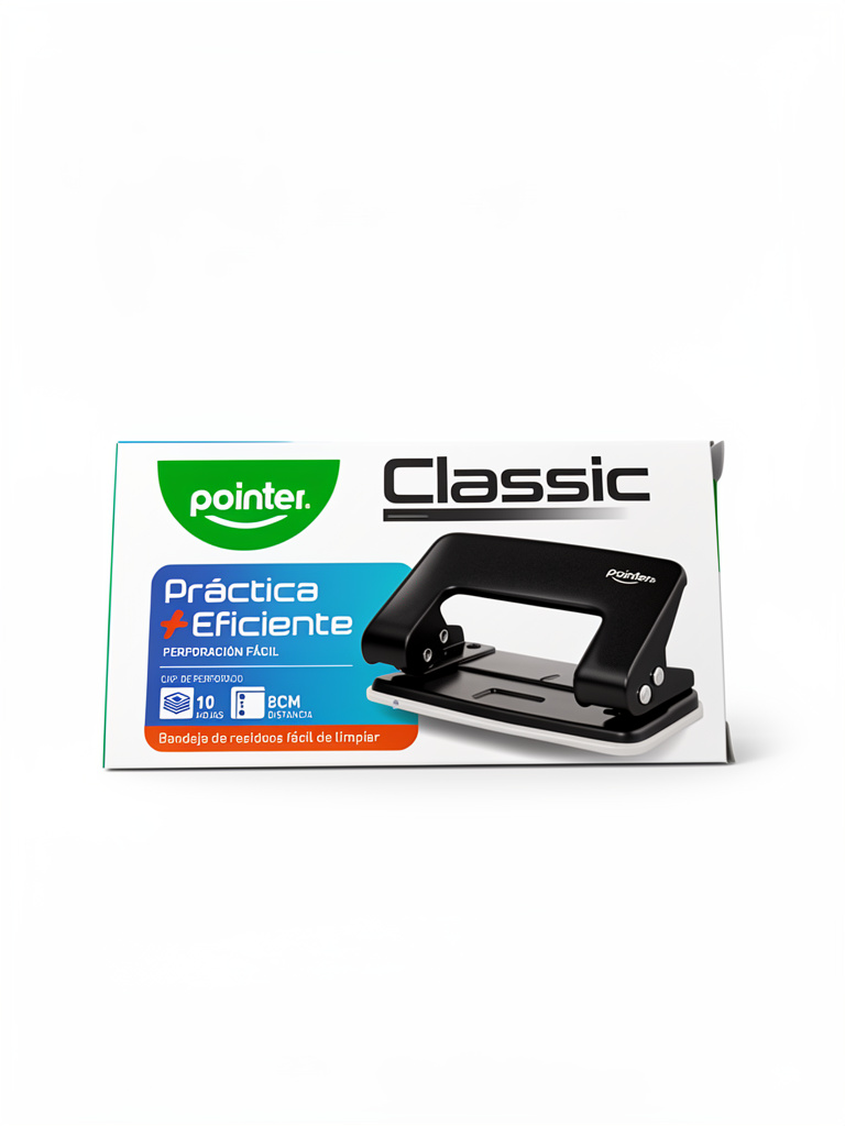Perforadora Negra 2 Huecos Pointer Classic
