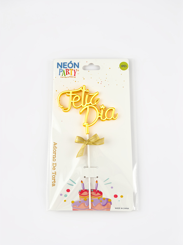 Topper Feliz Dia - Neon Party