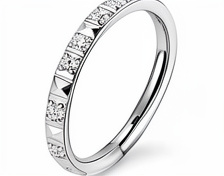 13# Argolla con diamantes cuadrados 1.2*12mm