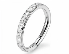 12# Argolla diamantes cuadrados 1.2*8 mm