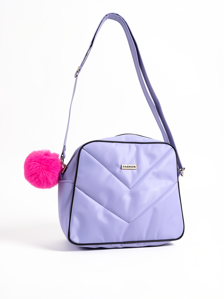Bandolera Lila con pompón