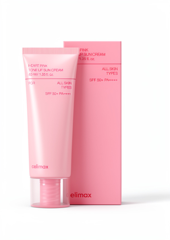 CELIMAX HEART PINK TONE UP SUN CREAM