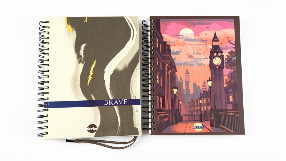 Cuaderno arg. 5mat. Grande cuadros Marfil Desing
