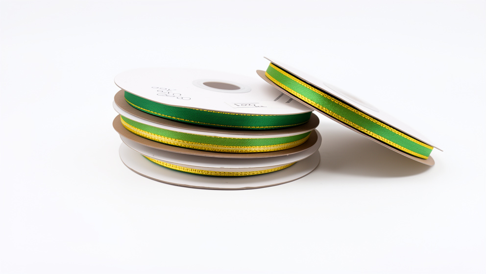 Cinta de tela borde dorados 6.5mm metro