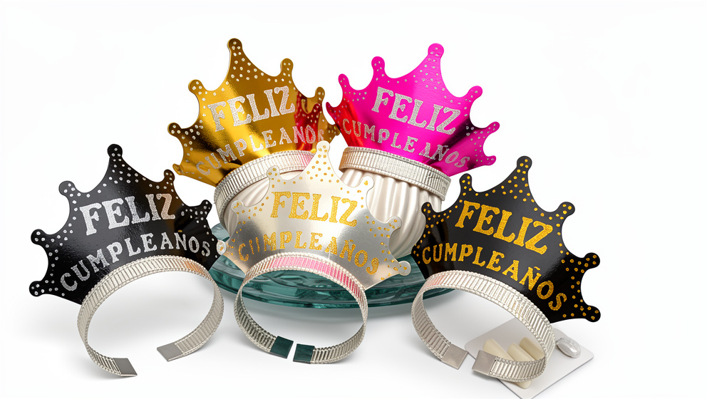 Corona feliz cumpleaños escarcha.