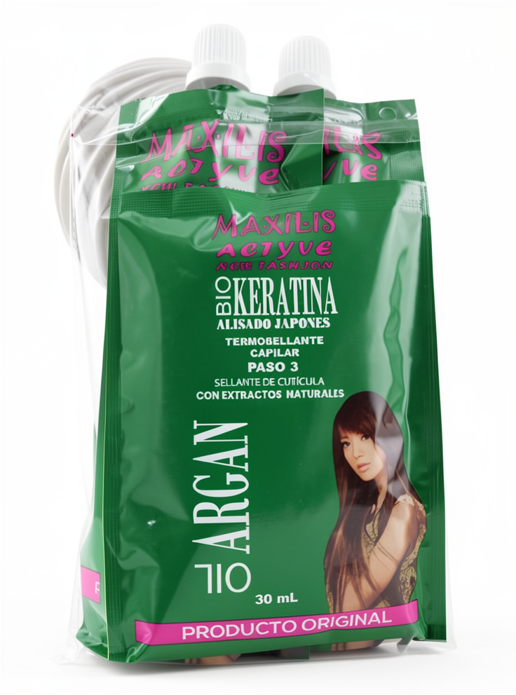Kit liso asiatico 3pasos sobre verde