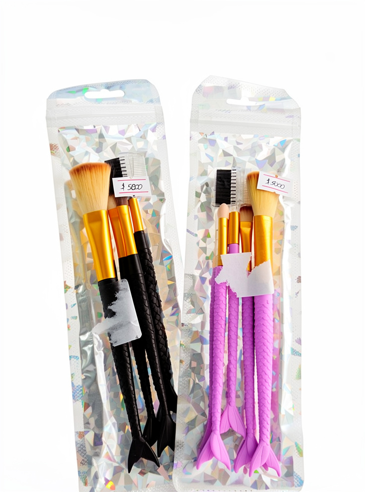 Brochas maquillaje sirenas set 4pcs
